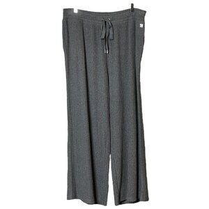 NWT Calvin Klein Ribbed Wide Leg Loungewear Wide Leg Pants in Gray